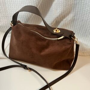 SHEIN Dark Brown Suede Shoulder Bag